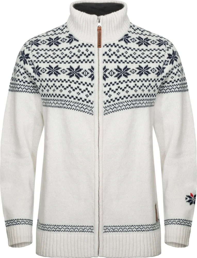 Gridarmor Women’s Snøstjerne Full Zip Ullgenser Bright White v:2650501
