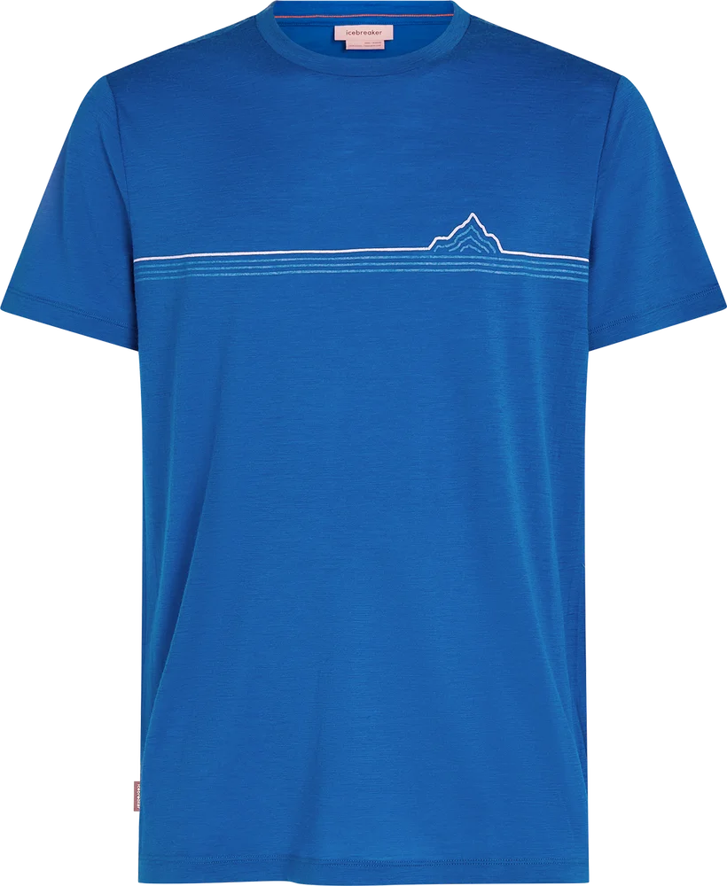 Icebreaker Men's Merino 150 Tech Lite Tee Range Stripes Lazurite v:8263729