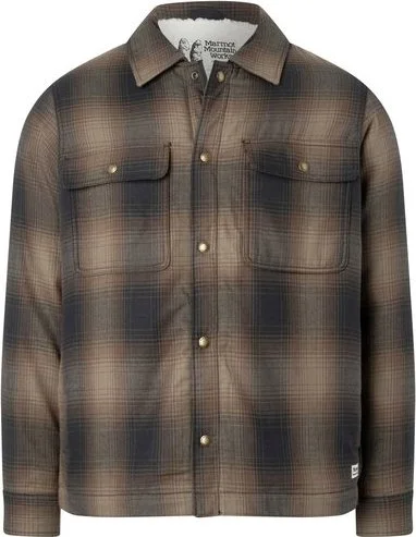 Marmot Men’s Ridgefield Sherpa Flannel Shirt Jacket Black v:8952241
