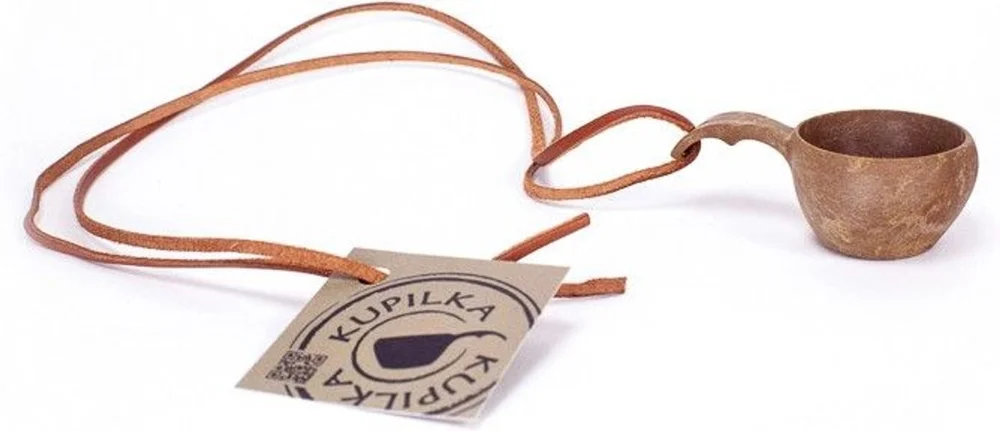 1 Mini Cup with Leather Cord Brown v:2920085