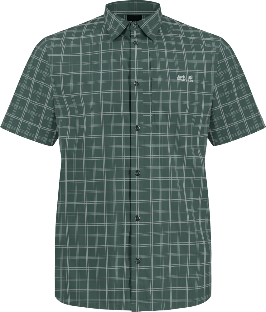 Jack Wolfskin Men’s Norbo Short Sleeve Shirt Check Sago Palm v:5807478 Jack Wolfskin Men’s Norbo Short Sleeve Shirt Check Sago Palm v:5807478