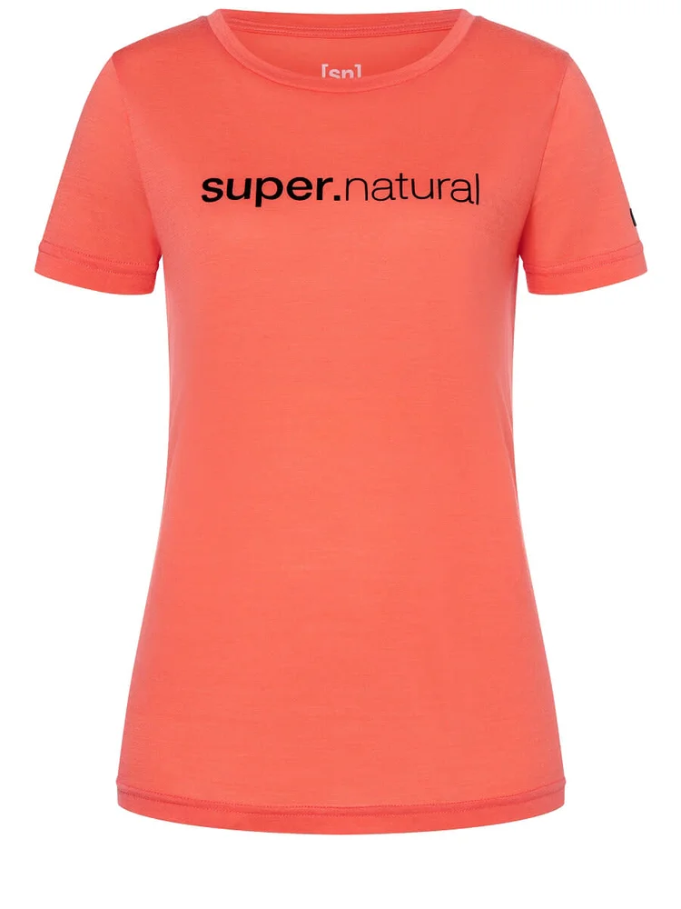 super.natural Women’s 3D Signature Tee Living Coral/Jet Black v:8948250 super.natural Women’s 3D Signature Tee Living Coral/Jet Black v:8948250