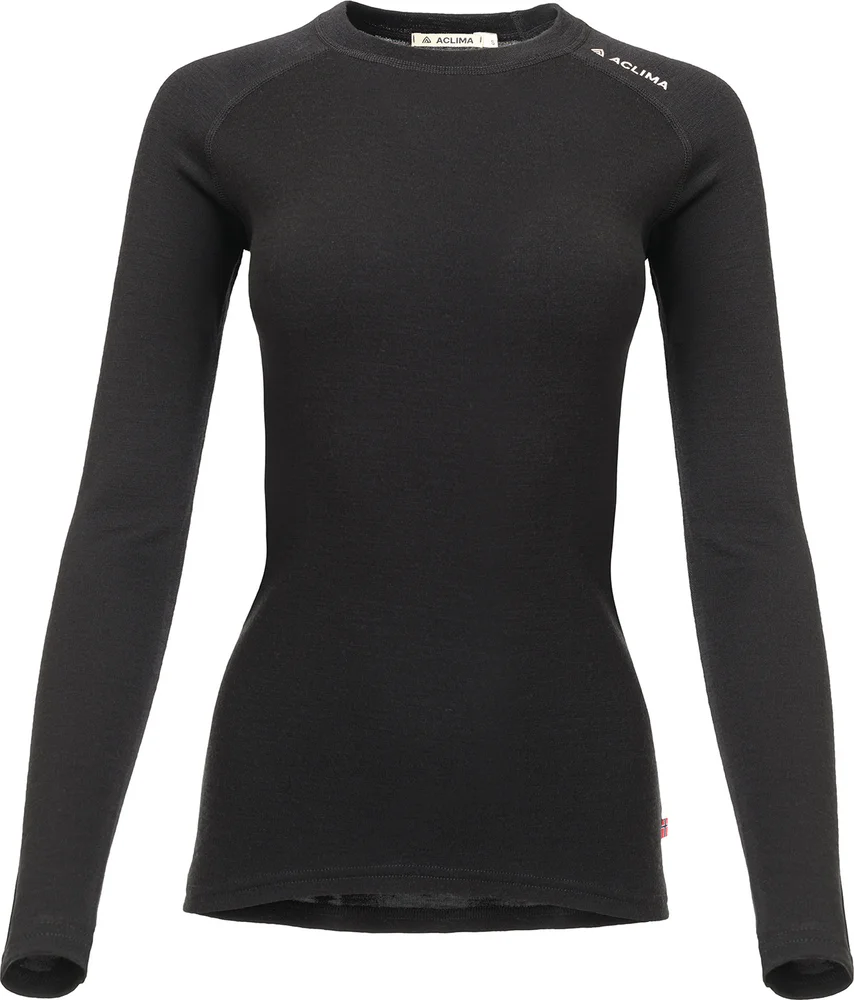 Aclima Women’s WarmWool Crewneck Jet Black v:4077519 Aclima Women’s WarmWool Crewneck Jet Black v:4077519