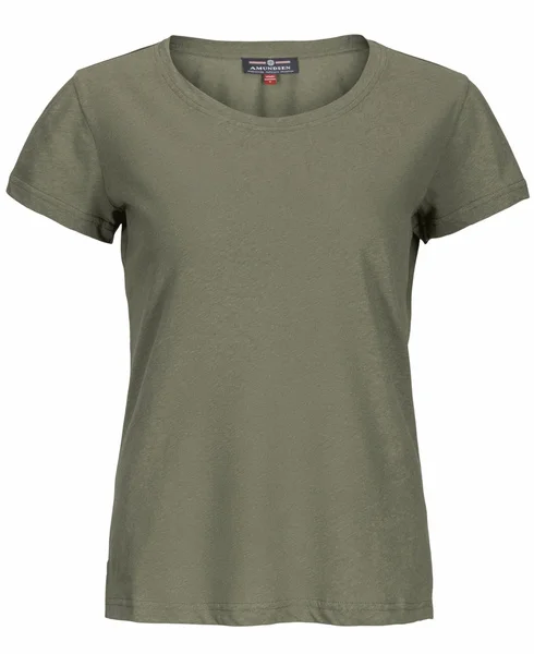 Linen Tee Womens Olive Ash v:9339684