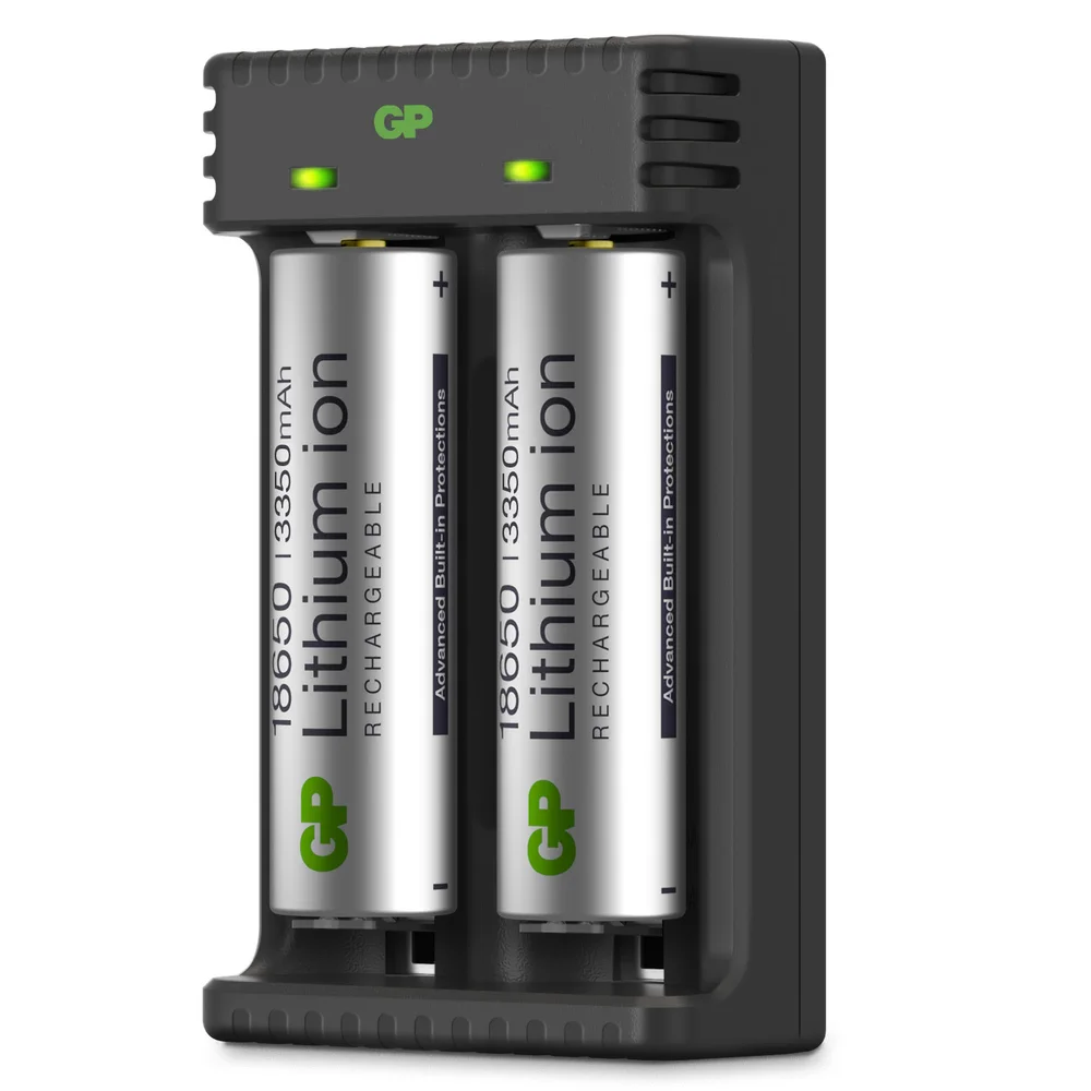 GP Batterier GP-Battery Li-ion 2 Slot Charger Black/Silver v:2501565 GP Batterier GP-Battery Li-ion 2 Slot Charger Black/Silver v:2501565