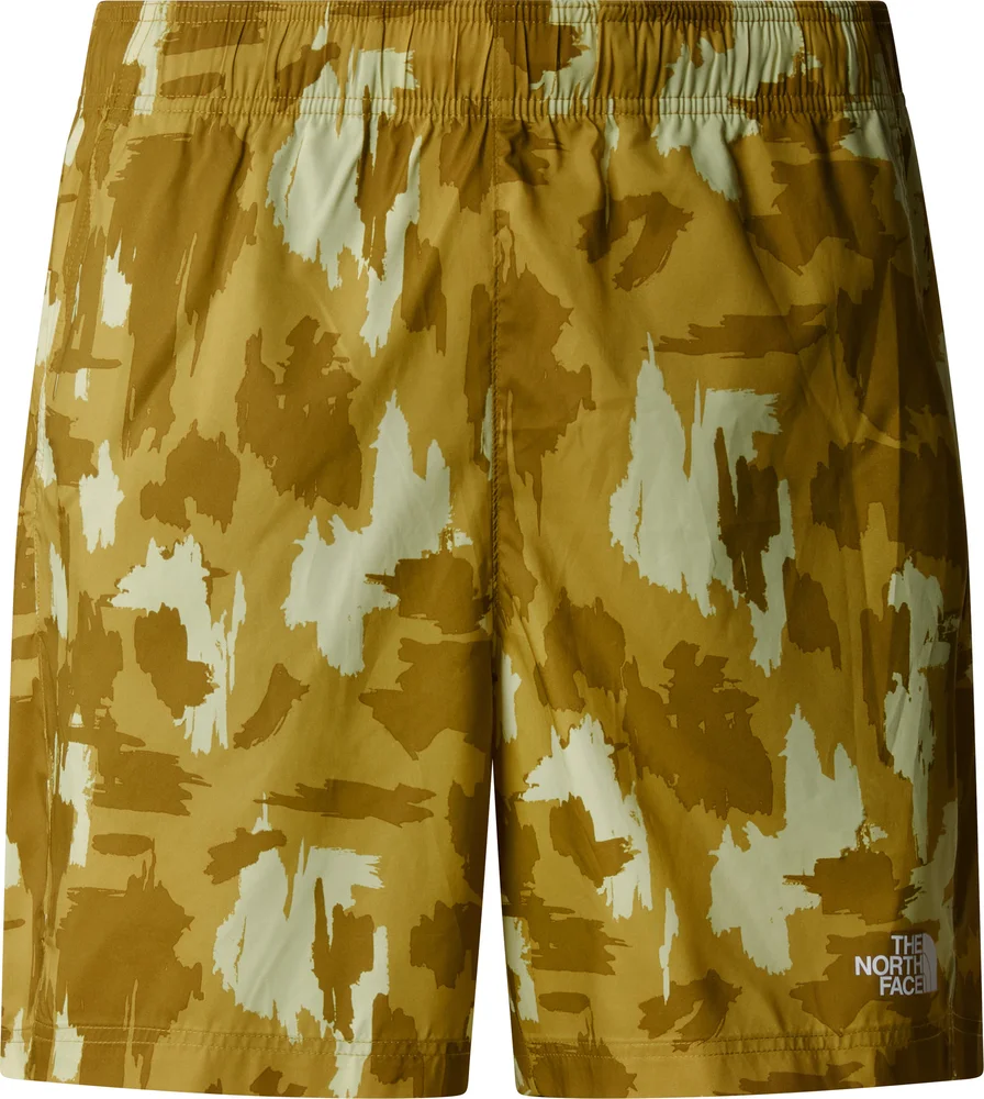 The North Face Men's Mountain Athletics 24/7 7\ Printed Shorts Amber Green Aop Print v:8324180"