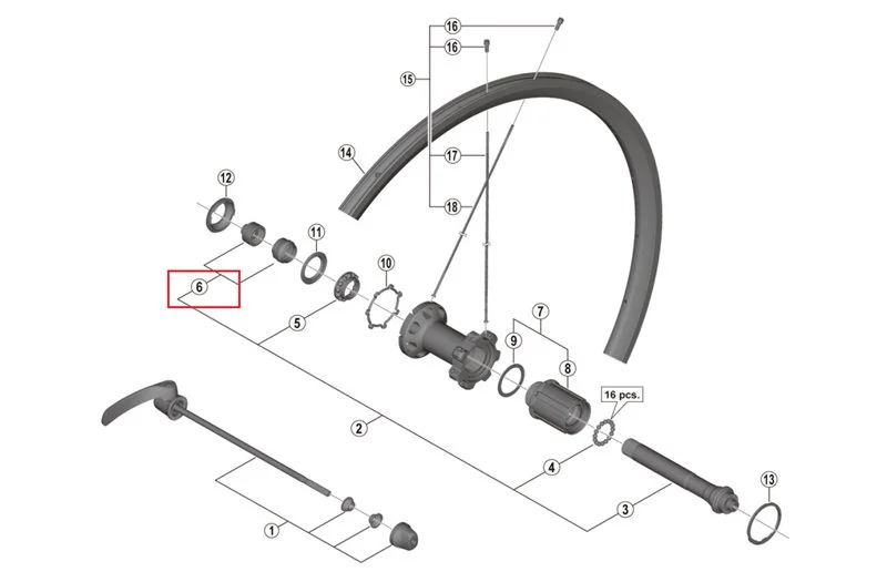Shimano venstre hånd låsemutter & kjegle Wh-Rs7 v:3243195