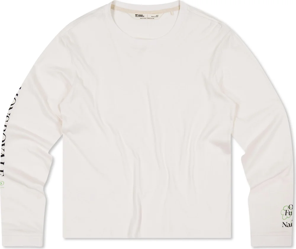 Mons Royale Women's Yonder Merino Organic Cotton Long Sleeve Vintage White v:5307783