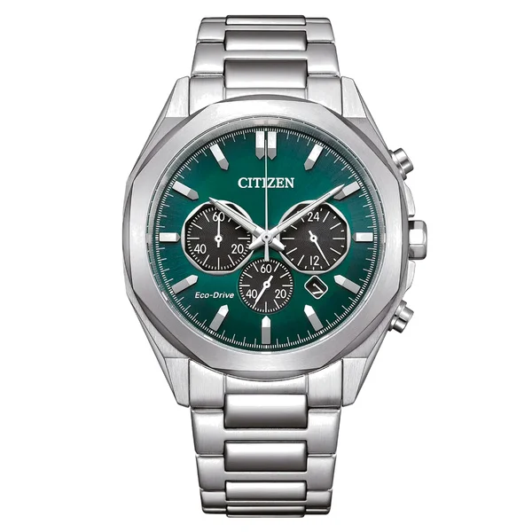 Eco-Drive Chrono Green Silver v:6452274 Eco-Drive Chrono Green Silver v:6452274