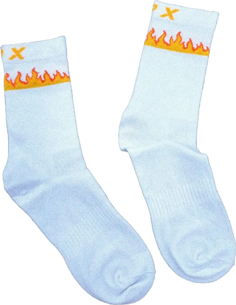 Elpex Socks LPX Raised In Flames White/Red/Orange v:2477171