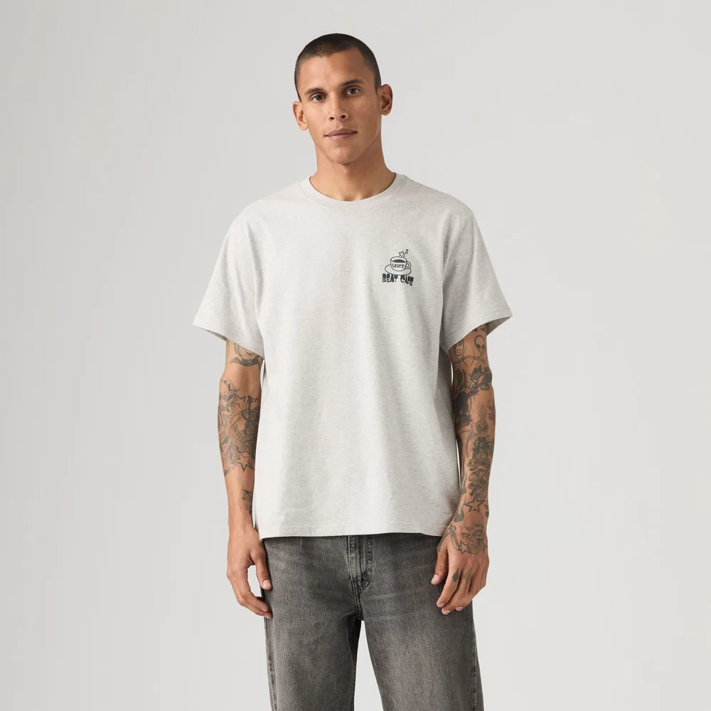 SS RELAXED FIT TEE BEAT CAFE L v:5145867