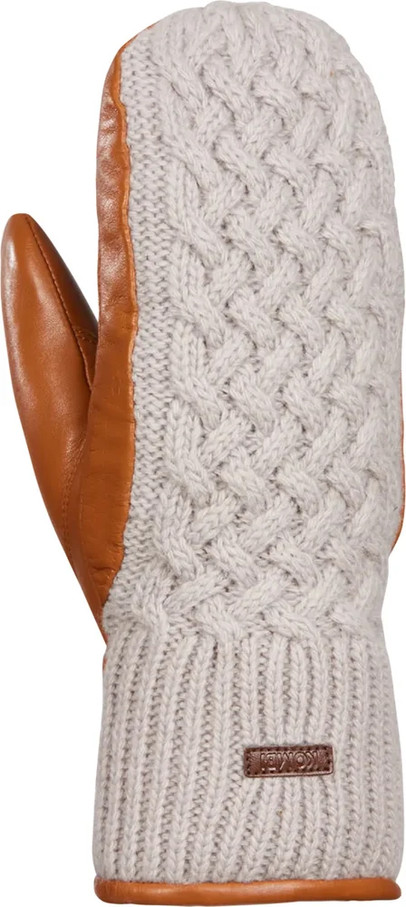 Kombi Women's Ariana Leather and Knit Mittens Moonstone v:2859135