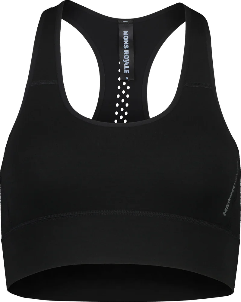 Mons Royale Women’s Stratos Merino Shirt Sports Bra Black v:3344326
