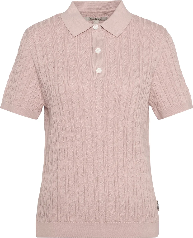 Barbour Women's Barbour Hartland Knitted Polo Jumper Primrose Pink v:2242087