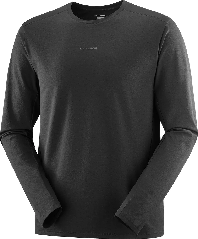 Salomon Men's Trackline Long Sleeve Tee Deep Black v:9231913