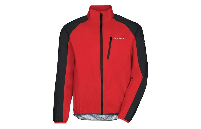 Vaude Sykkeljakke Regn Drop III Herre Baltic/Mars Red v:4226578