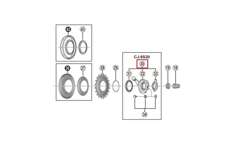 Shimano Kassett Samlingsenhet CJ-8S20 For v:9806027