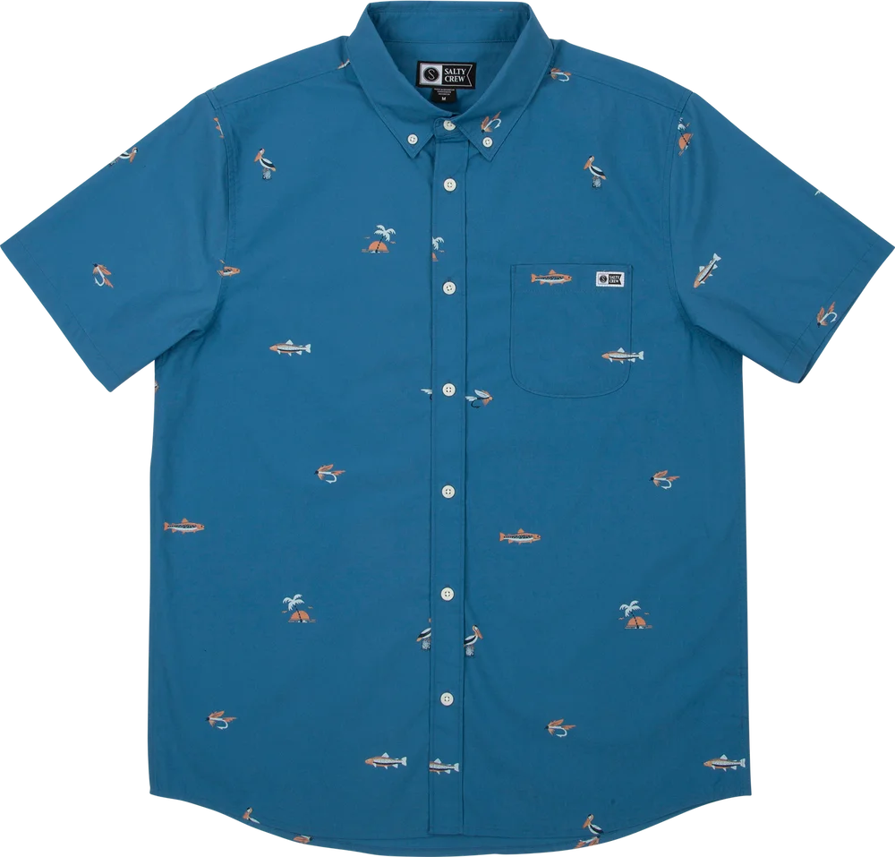 Salty Crew Men’s Markets Ss Woven Cobalt v:8448114 Salty Crew Men’s Markets Ss Woven Cobalt v:8448114