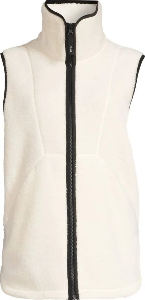 Casall Women's High Collar Pile Vest Off White v:8715440