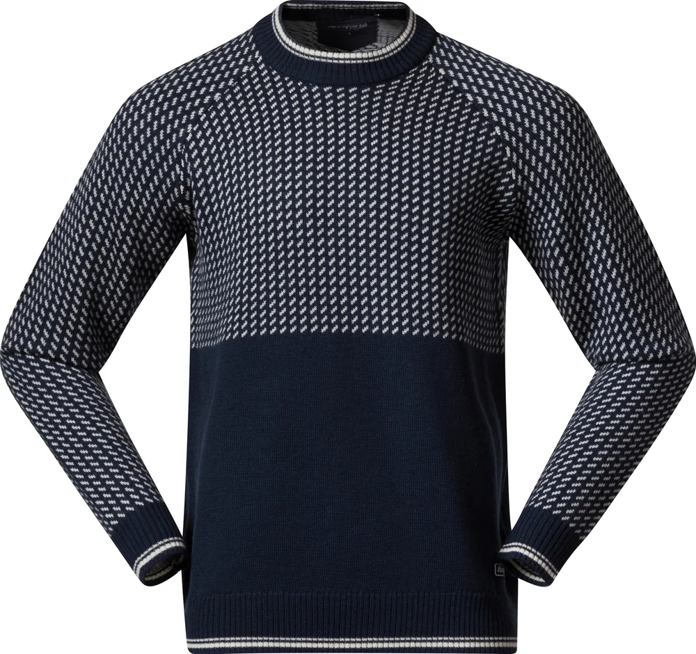 Bergans Men’s Alvdal Wool Jumper Navy Blue/Vanilla White v:2916201 Bergans Men’s Alvdal Wool Jumper Navy Blue/Vanilla White v:2916201