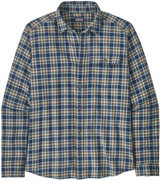 M's L/S Cotton in Conversion LW Fjord Flannel Shirt Squared Tidepool Blue v:2842711