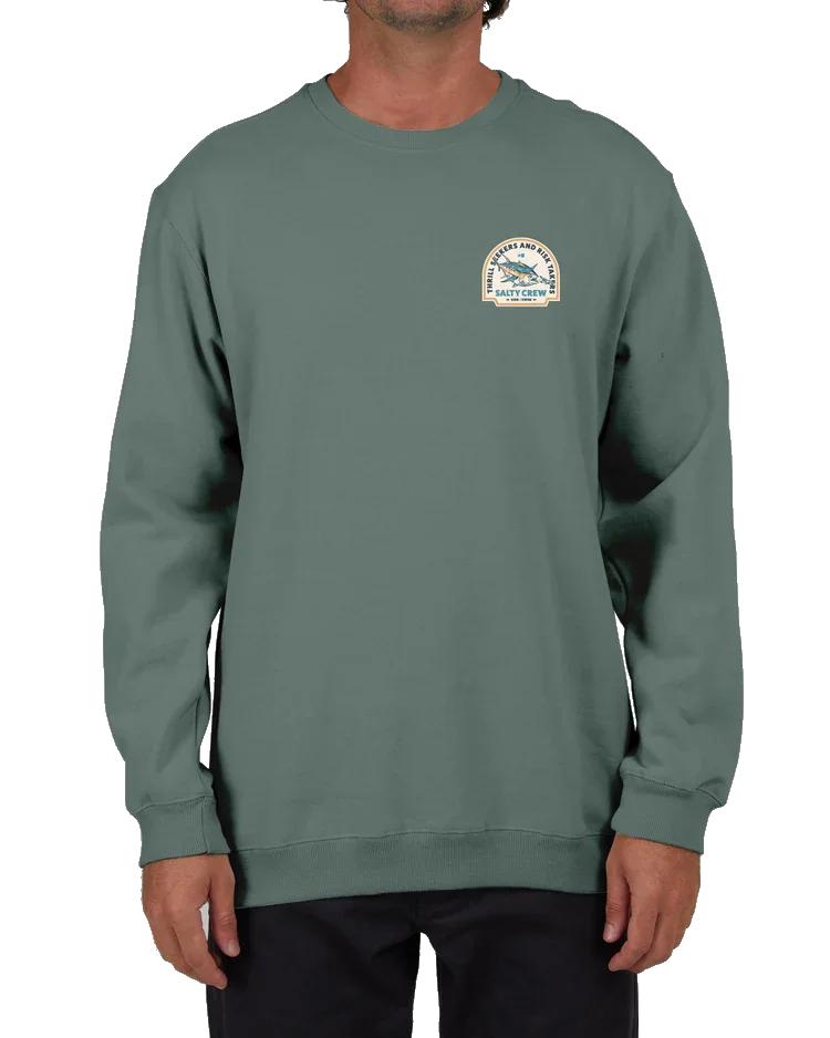 Salty Crew Men’s Chaser Vintage Crew Fleece Pigment Moss v:1527242