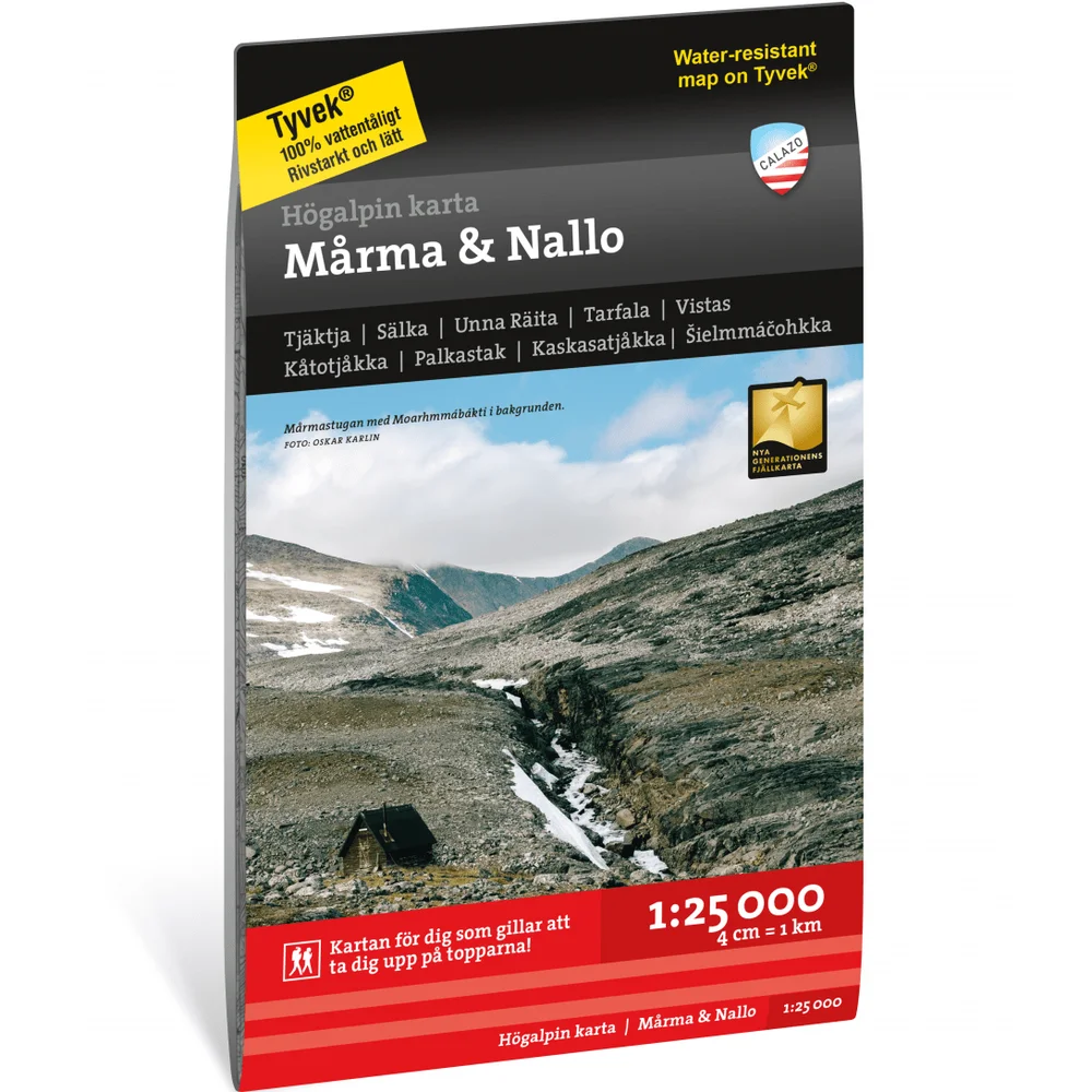 Calazo förlag Högalpin karta Mårma & Nallo 1:25.000 NoColour v:7315871 Calazo förlag Högalpin karta Mårma & Nallo 1:25.000 NoColour v:7315871
