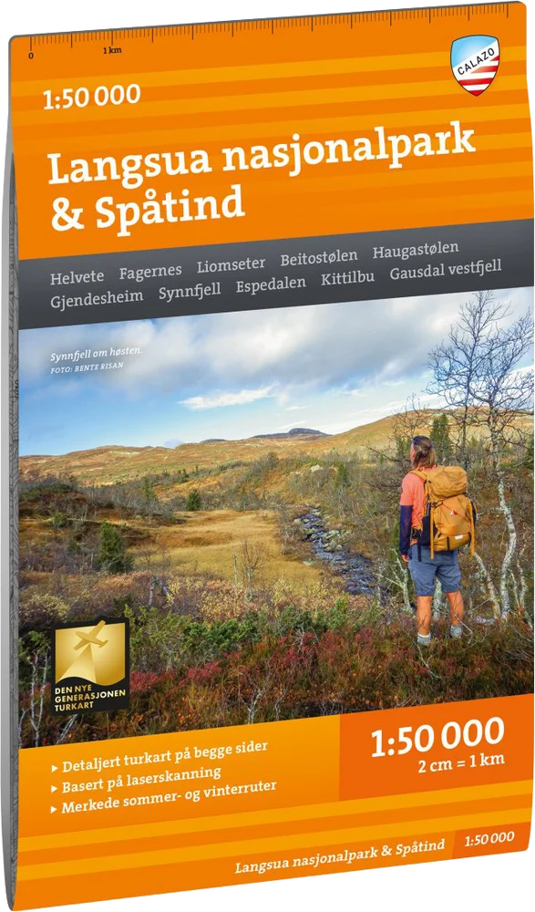 Calazo förlag Turkart Langsua Nasjonalpark & Spåtind 1:50.000 NoColour v:4388541