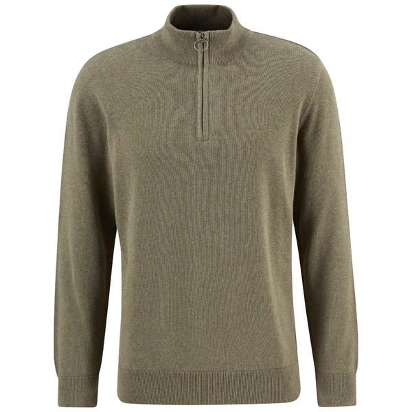 Cotton Half Zip Knit Smokey Olive v:8745609