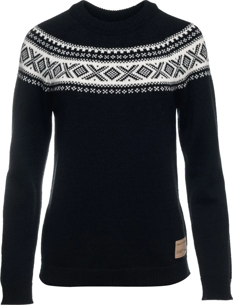 Dale of Norway Women's Vågsøy Wool Sweater Black Offwhite v:1637763