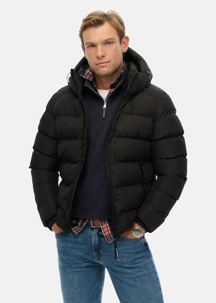 HOODED SPORTS PUFFER JACKET v:4984509