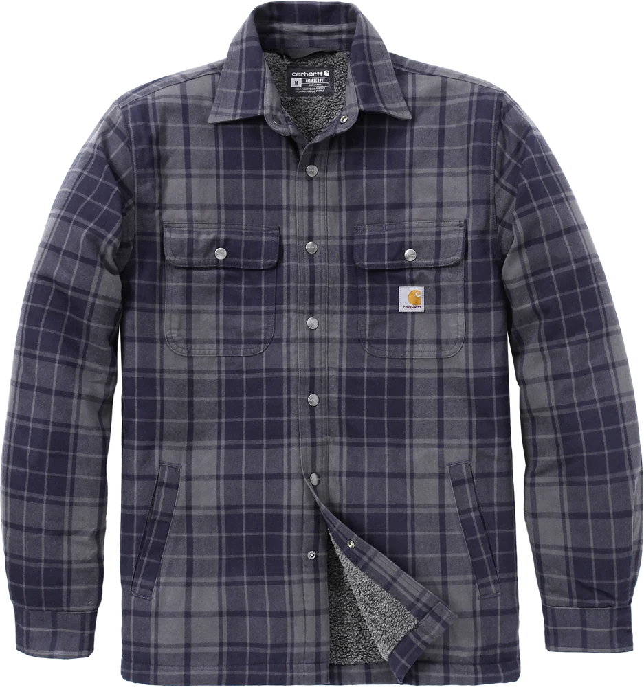 Carhartt Men's Hubbard Plaid Shirt Jac Navy/Shadow v:9704514