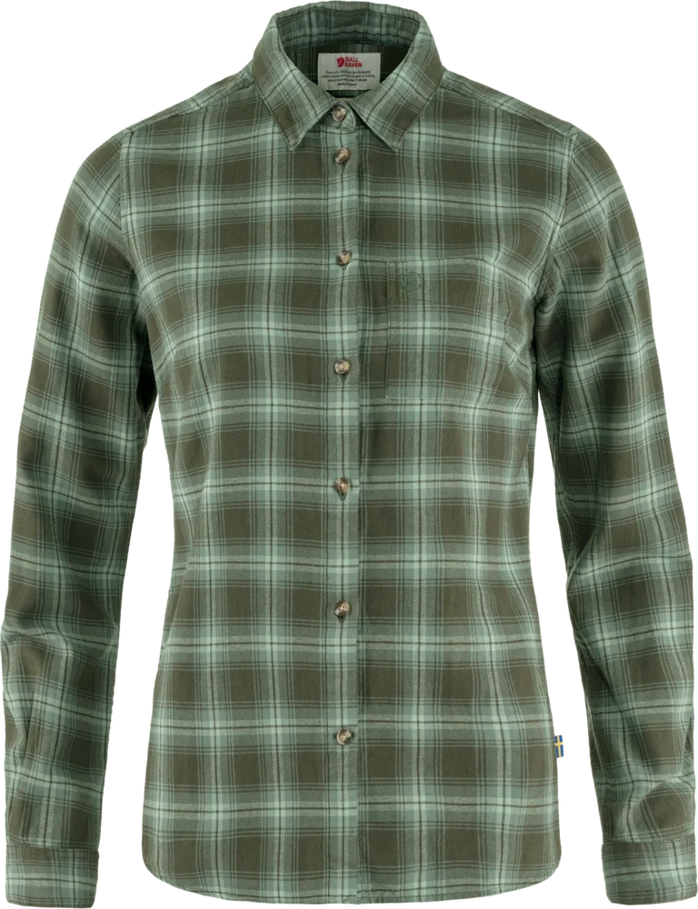 Fjällräven Women's Övik Flannel Shirt Deep Forest-Patina Green v:8088432