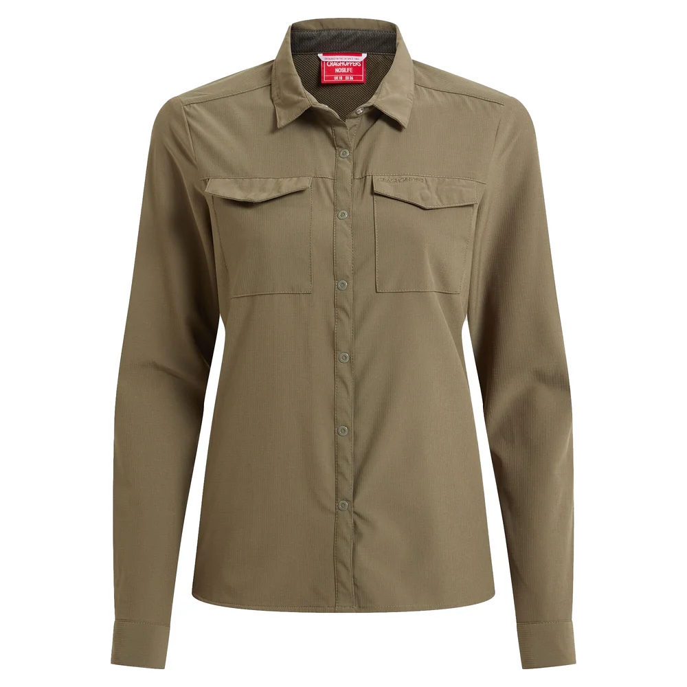 Craghoppers Women's Nosilife Pro Long Sleeved Shirt V Wild Olive v:6622796