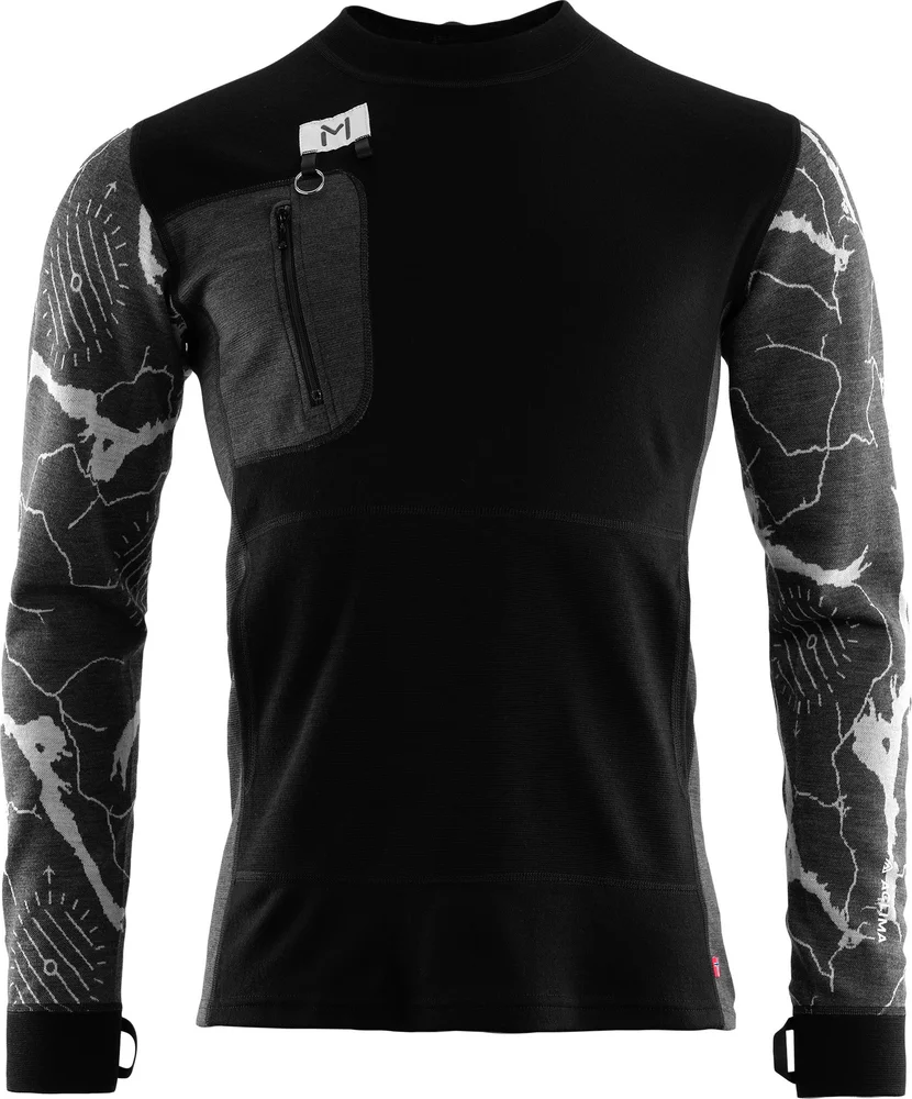 Aclima Men's Lars Monsen Femunden Crewneck Jet Black/Marengo/Femunden Dark v:6097146