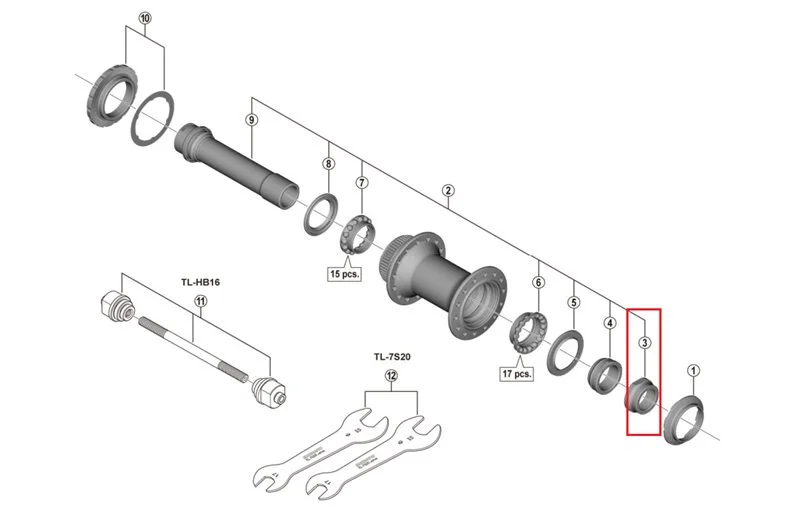 Shimano Lock Nut Unit R.H. Hb-M9110 v:3221360