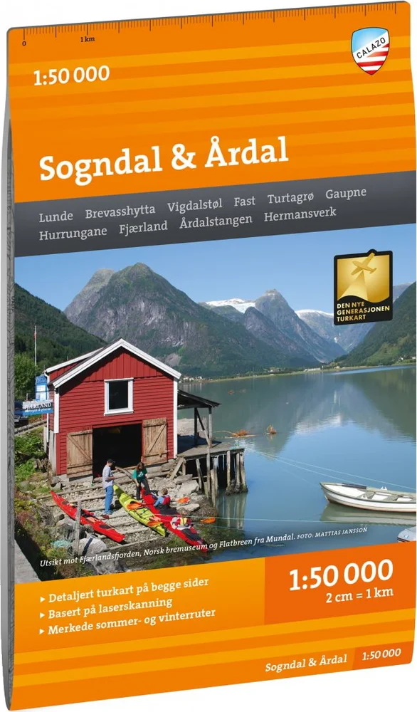 Calazo förlag Turkart Sogndal & Årdal 1:50.000 NoColour v:9481579