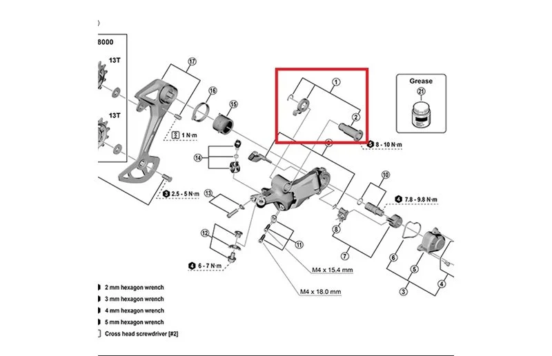 Shimano Cues brakett-aksleenhet RD-U8000 v:8626134 Shimano Cues brakett-aksleenhet RD-U8000 v:8626134