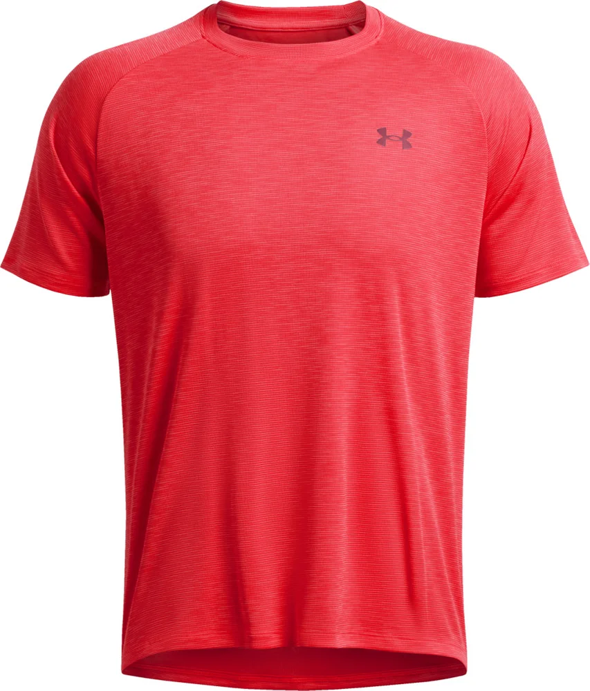 Under Armour Men’s UA Tech Textured Short Sleeve Racer Red v:4364422 Under Armour Men’s UA Tech Textured Short Sleeve Racer Red v:4364422