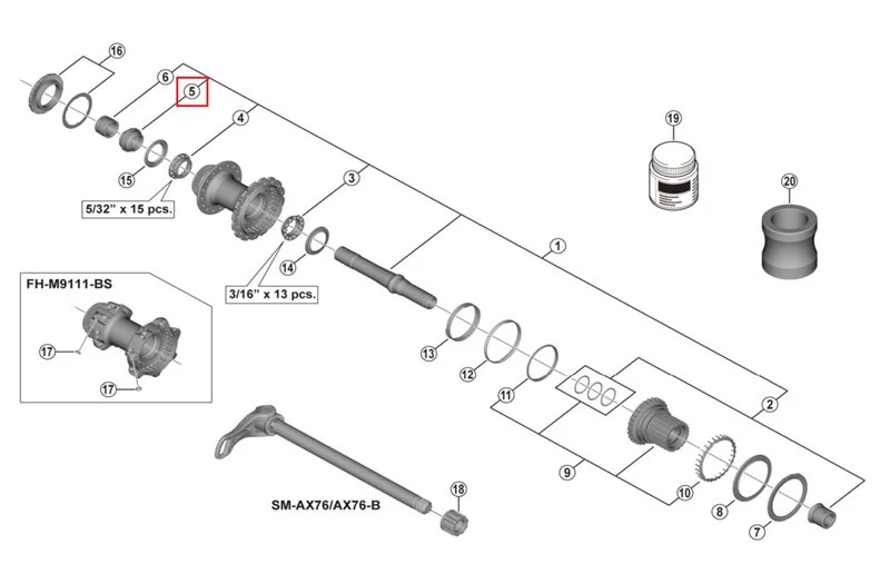 Shimano Kon L.H. med Støvdeksel Fh-M9111 v:8362934 Shimano Kon L.H. med Støvdeksel Fh-M9111 v:8362934