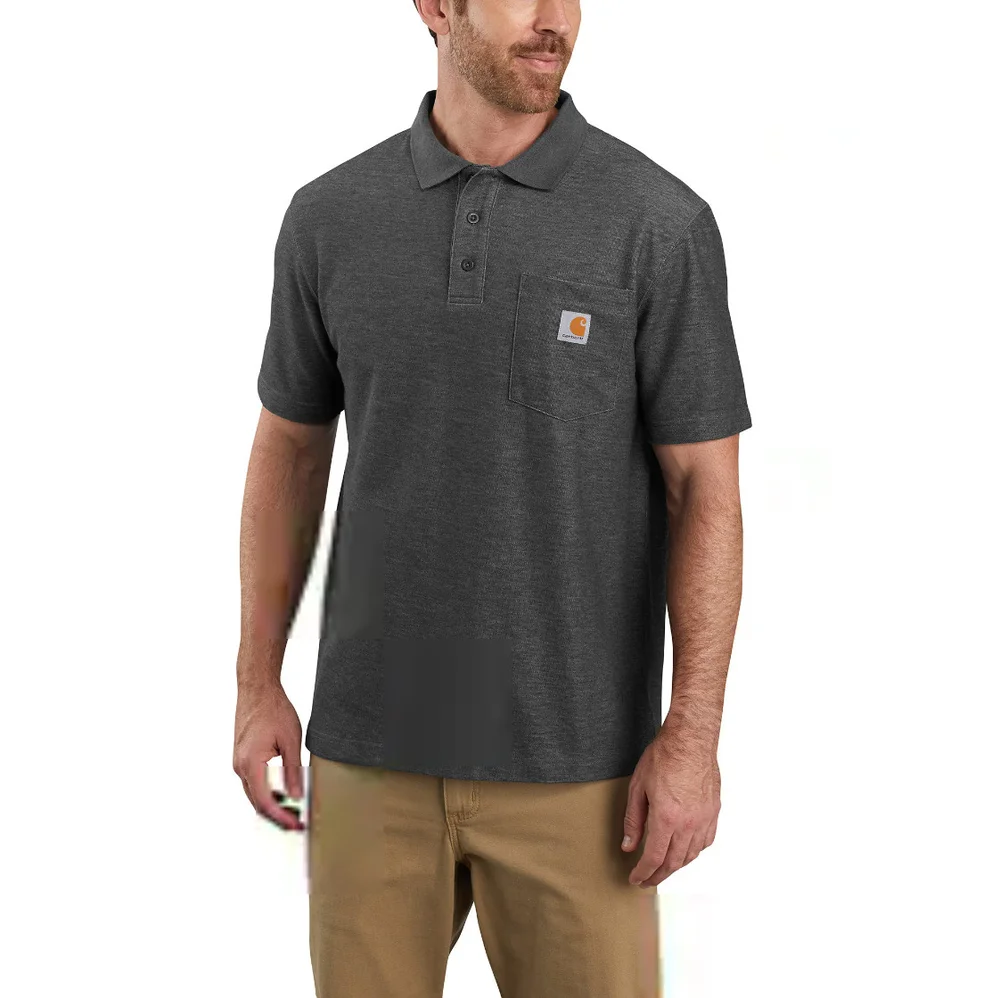 Carhartt Men's Loose Fit Midweight Short-Sleeve Pocket Polo Carbon Heather v:2954272