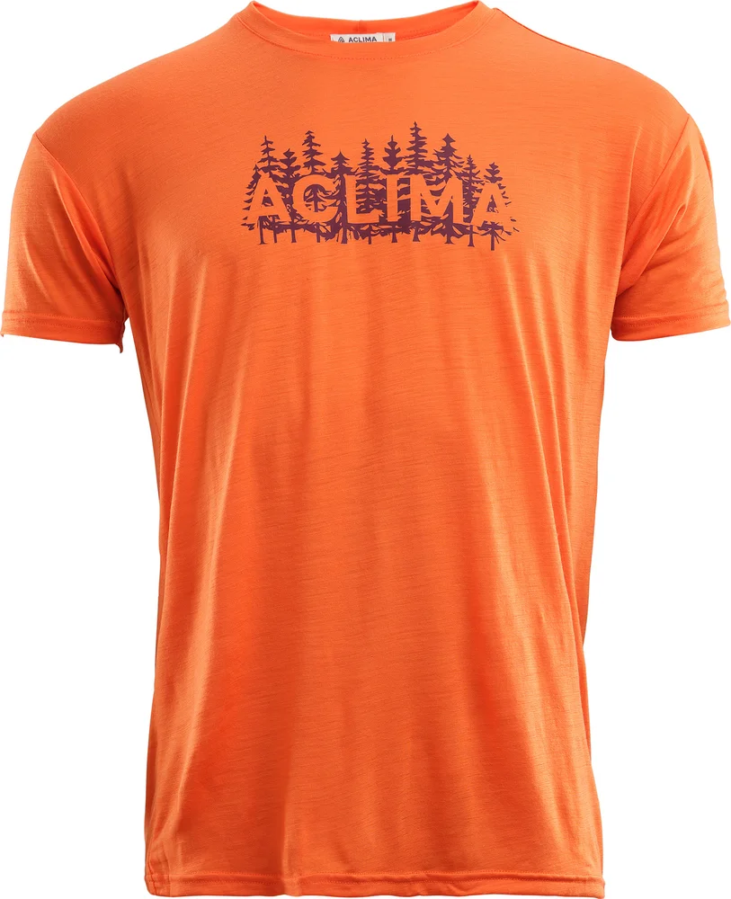 Aclima LightWool Classic Tee Woodprint Man Orange Tiger v:4562265 Aclima LightWool Classic Tee Woodprint Man Orange Tiger v:4562265