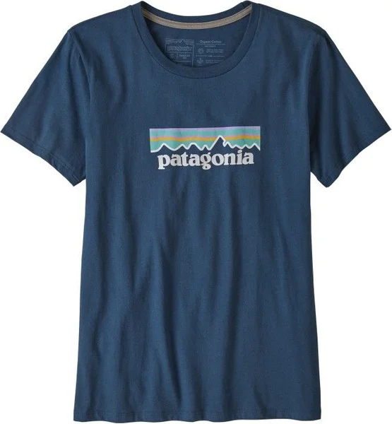 W's Pastel P-6 Logo Organic Crew T-Shirt Stone Blue v:7410825
