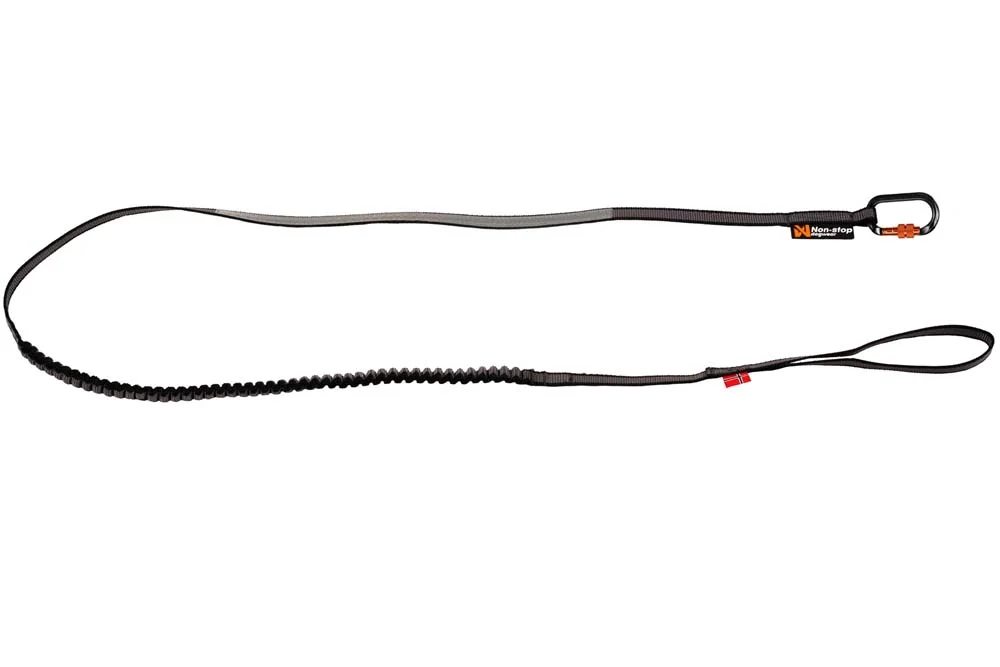Non-stop Dogwear Touring Bungee Leash Black/Grey v:9576677