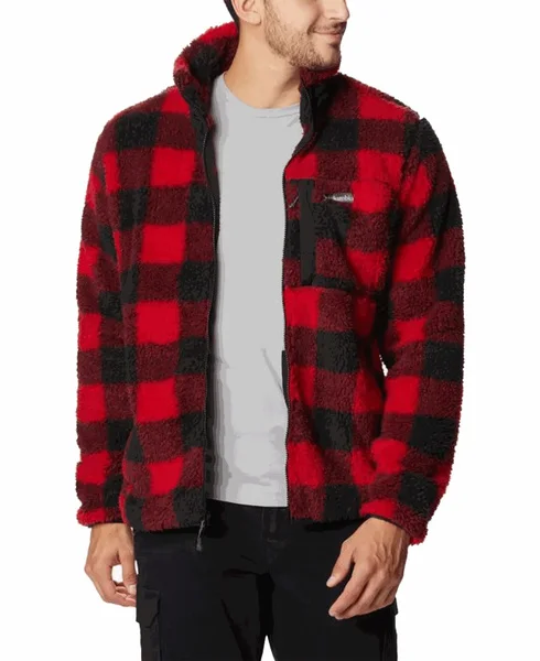 Winter Pass™ Print Fleece Full Zip Mountain Red Check v:5384976