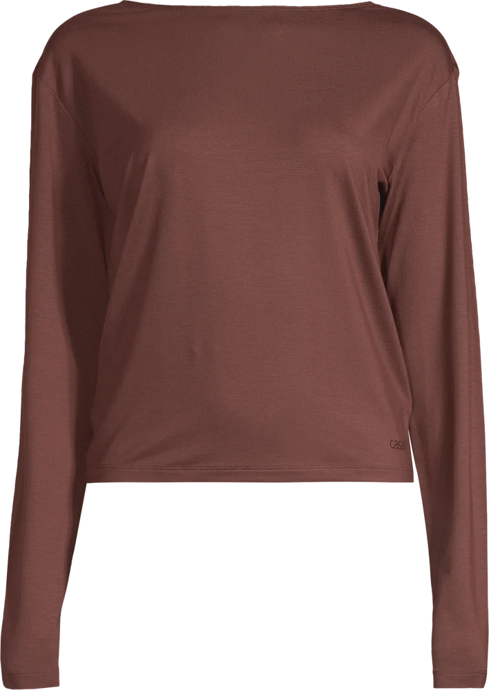 Casall Women's Delight Drapey Long Sleeve Dark Brown v:4481690
