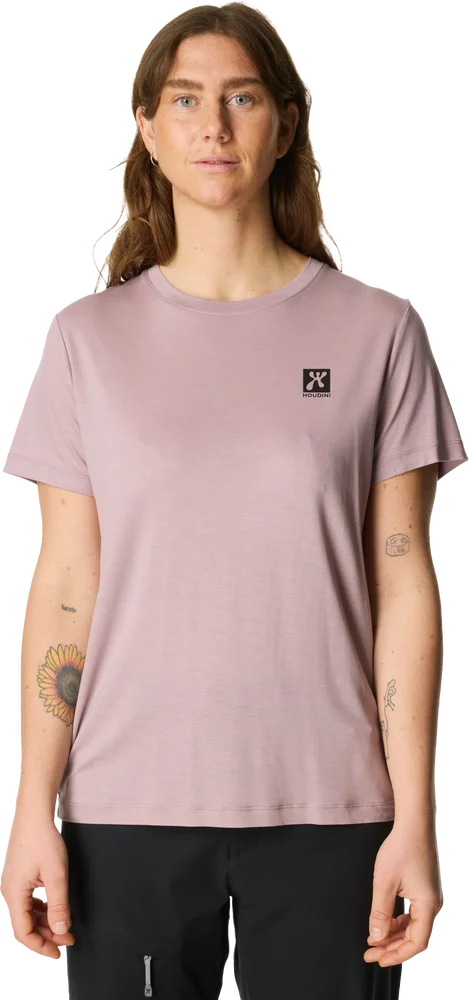 Houdini Women's Tree Message Tee Sky Purple / Retro Rebel v:8795638
