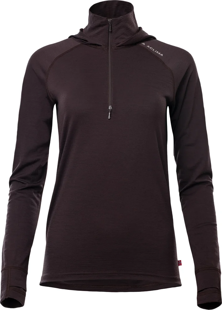 Aclima Women's LightWool 180 Hoodie Chocolate Plum v:3243286