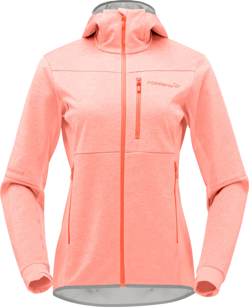 Norrøna Women's Falketind Warm2 Octa Hood Orange Alert/Peach Amber v:8935610