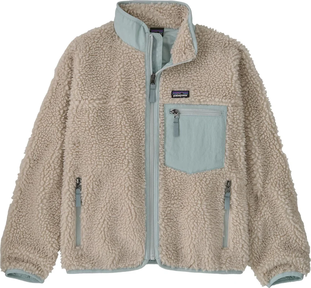 Patagonia Kids' Classic Retro-X Fleece Jacket Natural W/Virtually Blue v:6831739